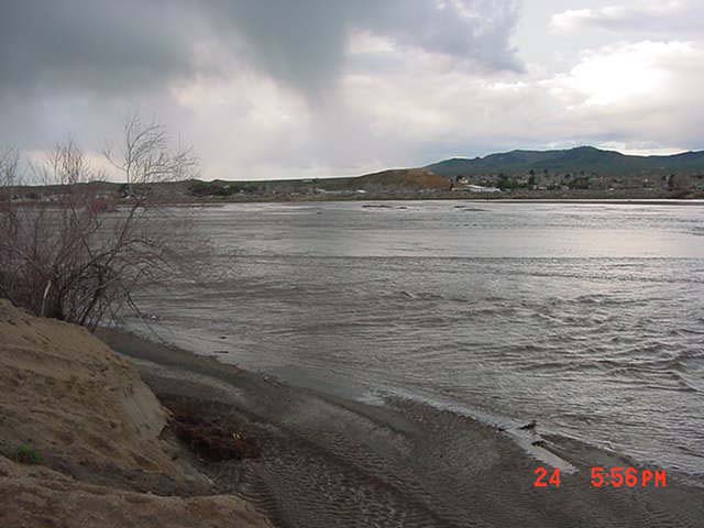 Upstream near the First St. Bridge 2/24/05.